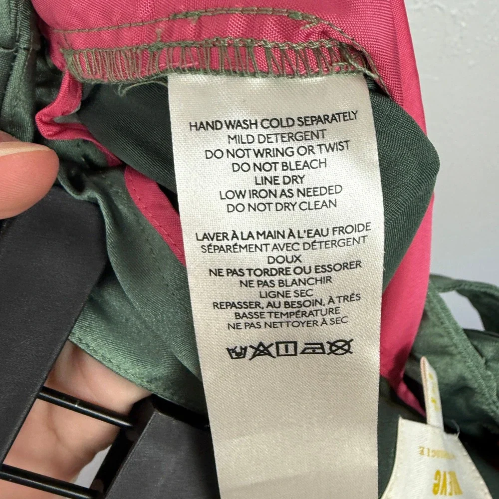 Anthropologie Maeve Parachute Satin Jogger Belted Green Pants  Size 2 - Picture 8 of 11